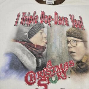 Vintage A Christmas Story Ringer Tee. Classic   Size XL Tripple Dog Dare
